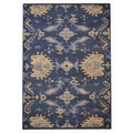 Glitzy Rugs 8 x 10 ft. Hand Knotted Wool Floral Rectangle Area RugBlue UBSN00908K0003A15
